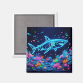 Aimant Requin néon coloré (Recto/Verso)