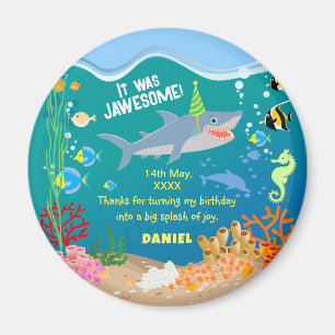 Aimant Requin souriant sous la mer garçon fête d'annivers