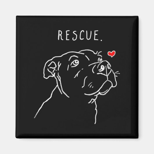 Aimant Rescue Dog Tbull Drawing Rescue Mom Adopt Dont _1  (Devant)