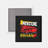 Aimant Rescue Squad Lifesaver Fireman Gift Proud Firefigh (Recto/Verso)