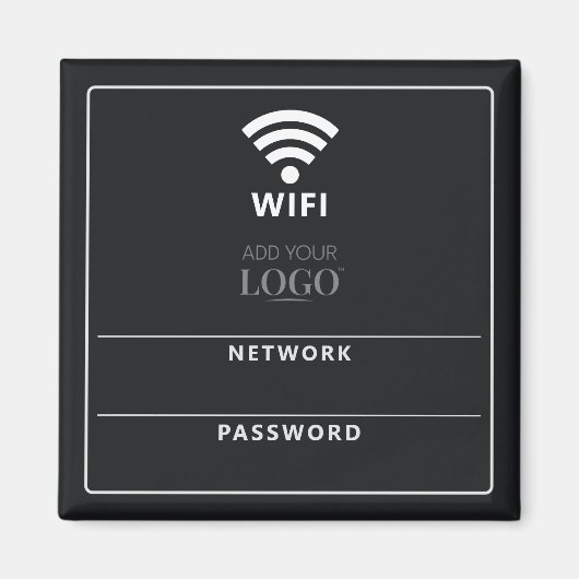 Aimant Réseau WiFi moderne Nom et mot de passe QR Code no (Devant)