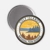 Aimant Réserve de parc national des Îles-Gulf Badge du Ca (Recto/Verso)
