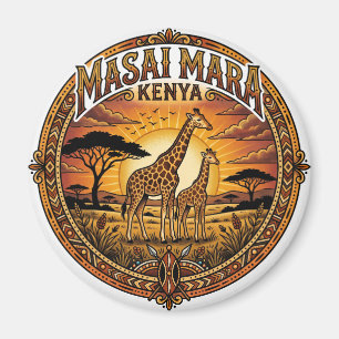 Aimant Réserve nationale du Maasai Mara Girafes au couche