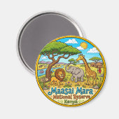Aimant Réserve nationale du Maasai Mara Kenya (Recto/Verso)