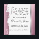 Aimant Réservez la date | Tourmaline rose<br><div class="desc">Enregistrez la date Pink Tourmaline et Argent Design Magnet. 📌 Si vous avez besoin d'une personnalisation plus poussée, cliquez sur le bouton "Cliquez pour Customiser plus loin" ou "Customiser ou modifier la conception" et utilisez notre outil de conception pour redimensionner, faire pivoter, modifier la couleur du texte, ajouter du texte...</div>