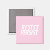 Aimant "Resist Persist" rose pâle blanc (Recto/Verso)