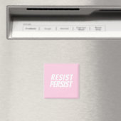 Aimant "Resist Persist" rose pâle blanc (In Situ (Lave-vaisselle))