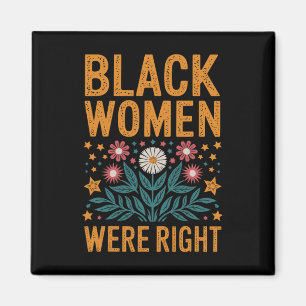 Aimant Résistance Boho Florale Anti Trump Les Femmes Noir