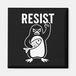 Aimant Résister À L'Activisme Des Pingouins À La Manifest