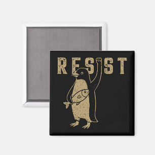 Aimant Résister Activisme Penguin Design graphique Vintag