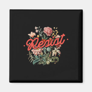Aimant Résistez Floral Anti Trump Politique Protestation