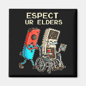 Aimant Respect Ur Elders Retro Gaming Controller Funny (Devant)