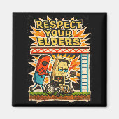 Aimant Respect Your Elders Funny Gamer Controller 80s Ret (Devant)