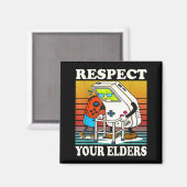 Aimant Respect Your Elders Gaming Control 80s Retro Funny (Recto/Verso)