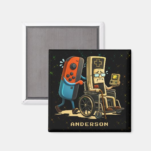 Aimant Respect Your Elders Gaming Control Retro Funny (Recto/Verso)