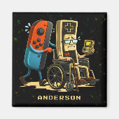 Aimant Respect Your Elders Gaming Control Retro Funny (Devant)