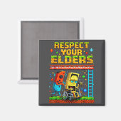 Aimant Respect Your Elders Retro Gaming Funny Gamer Contr (Recto/Verso)