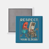 Aimant Respect Your Elders Retro Gaming Funny Gamer Contr (Recto/Verso)