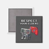 Aimant Respect Your Elders Retro Gaming Funny Gamer Contr (Recto/Verso)