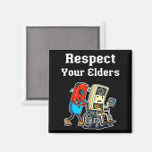 Aimant Respect Your Elders Retro Gaming Funny Gamer Contr (Recto/Verso)