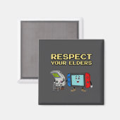 Aimant Respect Your Elders Retro Gaming Funny Gamer Contr (Recto/Verso)