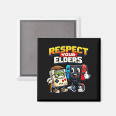 Aimant Respect Your Elders Retro Gaming Funny Gamer Contr (Recto/Verso)