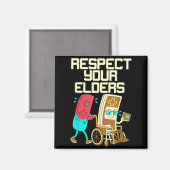 Aimant Respect Your Elders Retro Gaming Funny Gamer Contr (Recto/Verso)