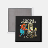 Aimant Respect Your Elders Retro Gaming Funny Gamer Contr (Recto/Verso)