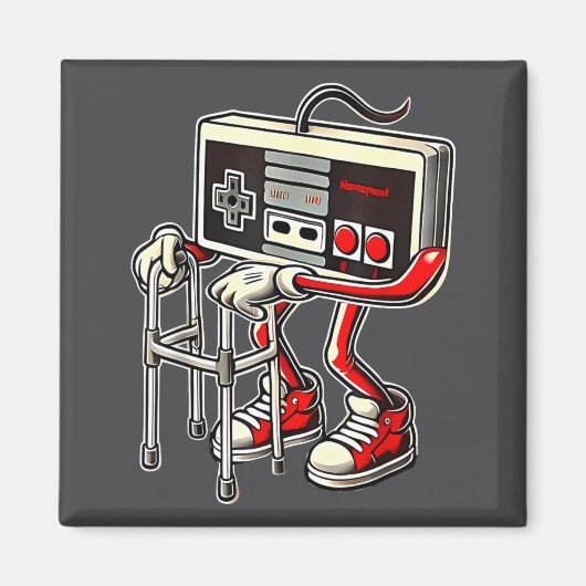 Aimant Respect Your Elders Retro Gaming Funny Gamer Contr (Devant)