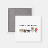 Aimant Respect Your Elders Retro Gaming Funny Gamer Contr (Recto/Verso)