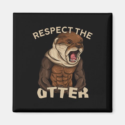 Aimant Respectez la loutre - Bodybuilder de forme muscula (Devant)