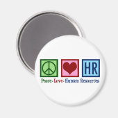 Aimant Ressources humaines Peace Love HR (Recto/Verso)