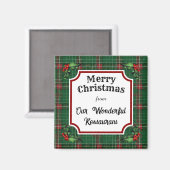 Aimant Restaurant personnalisé Noël Vert Plat (Recto/Verso)