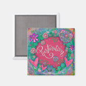 Aimant Restauration Pink Fun Floral Moderne Inspirivity (Recto/Verso)