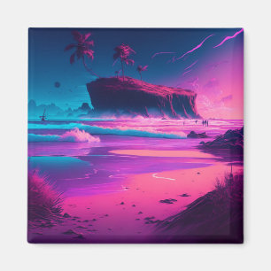 Aimant Rester en contact   Vagues océaniques roses