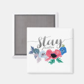 Aimant Rester Fleurs De Texte De Script Positif (Recto/Verso)
