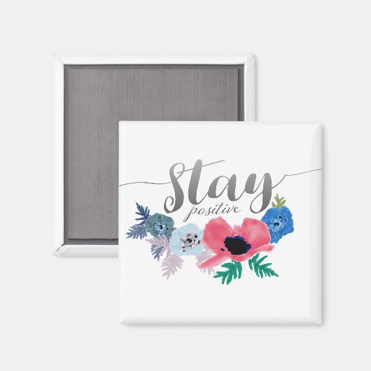 Aimant Rester Fleurs De Texte De Script Positif (Recto/Verso)