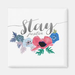 Aimant Rester Fleurs De Texte De Script Positif