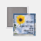 Aimant Rester Un Texte Positif Avec Un Tournesol Dans Le  (Recto/Verso)
