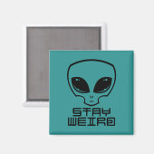 Aimant Restez à la tête d'Alien bizarre (Recto/Verso)