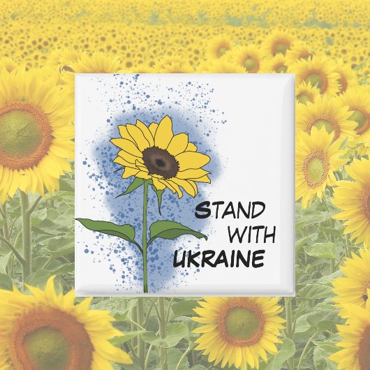 Aimant Restez avec le tournesol ukrainien