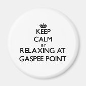 Aimant Restez calme en vous reposant à Gaspee Point Rhode (Devant)