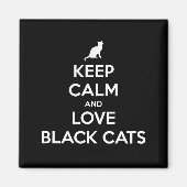 Aimant Restez calme et aimez les chats noirs (Devant)