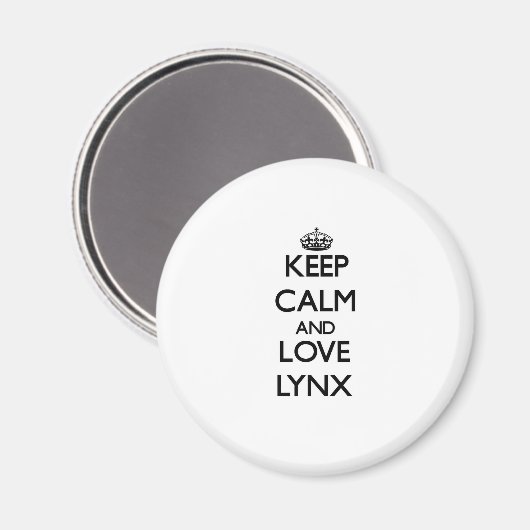 Aimant Restez calme et aimez Lynx (Recto/Verso)