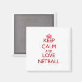 Aimant Restez calme et aimez Netball (Recto/Verso)
