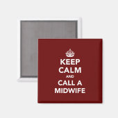 Aimant Restez calme et appelez une sage-femme (Recto/Verso)