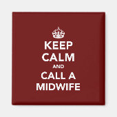 Aimant Restez calme et appelez une sage-femme (Devant)
