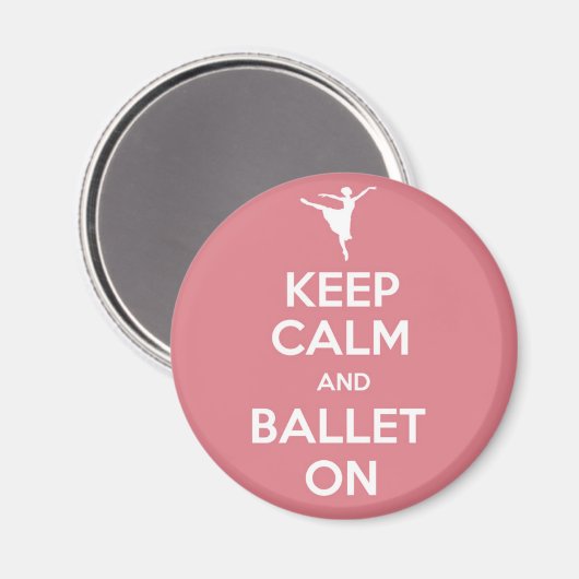 Aimant Restez calme et ballet (Recto/Verso)