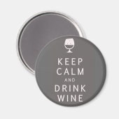 Aimant Restez calme et buvez du vin (Recto/Verso)