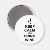 Aimant Restez calme et buvez du vin (Recto/Verso)